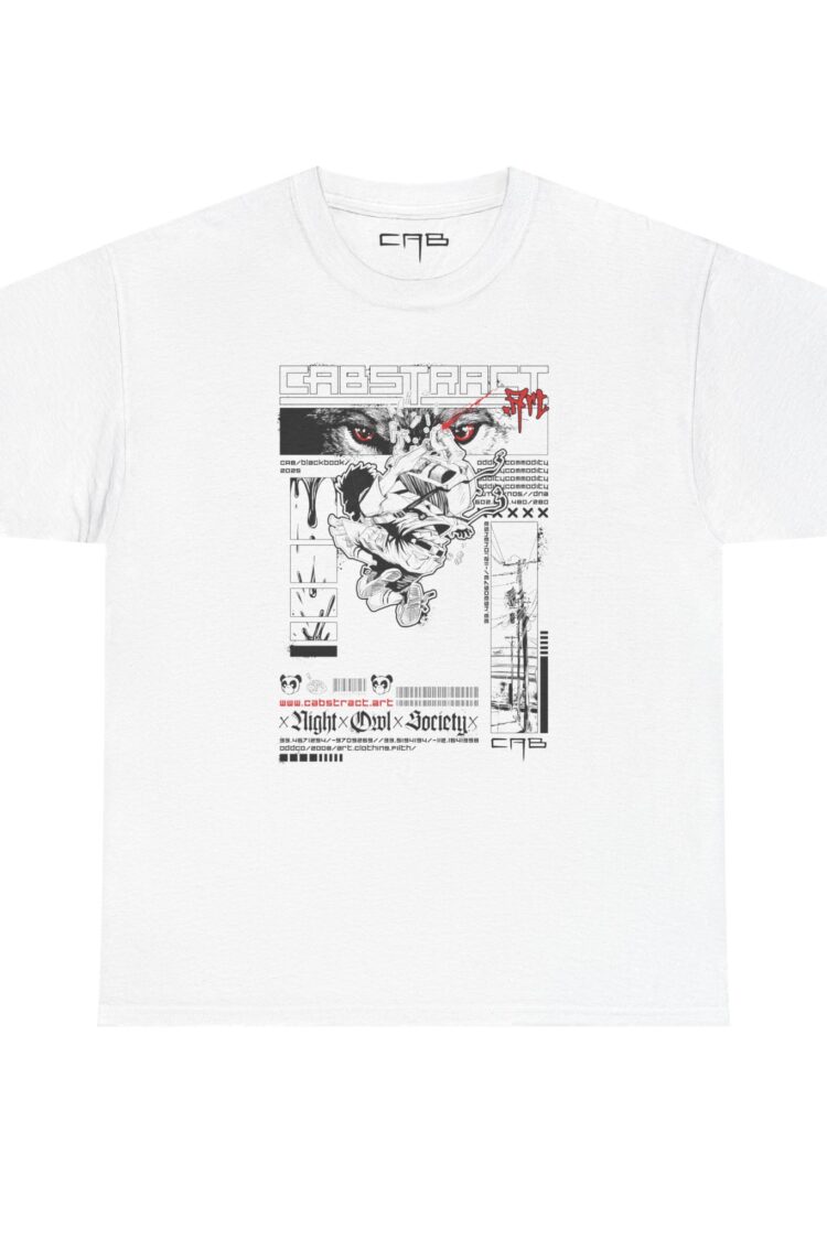 CABSTRACT 2025 : Black & Red on White : Casual Tee