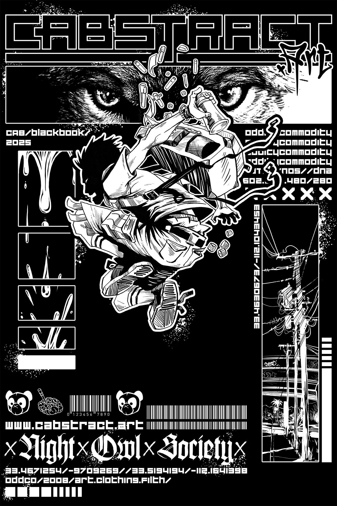 CABSTRACT 2025 : White on Black : Casual Tee - Image 2